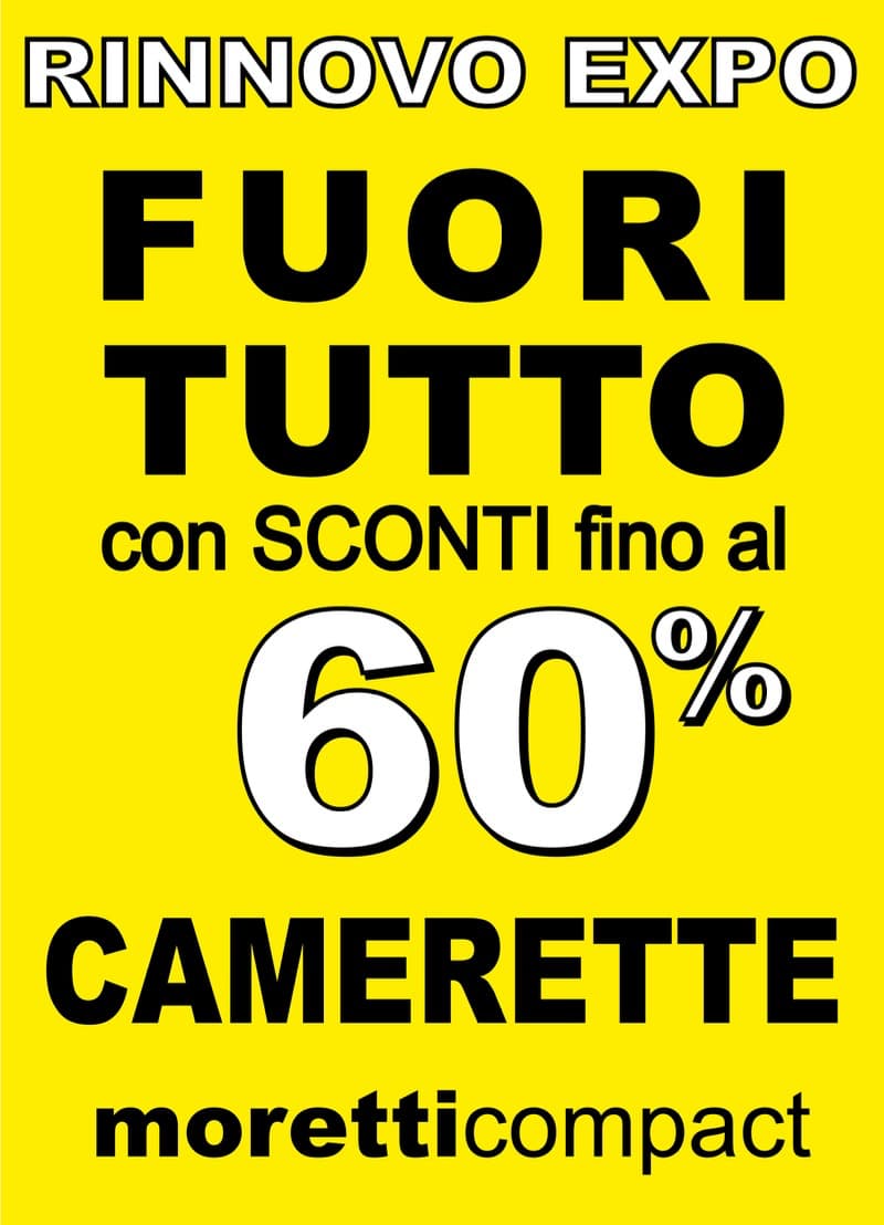 Camerette moretti compact sconti fino al 60 % per rinnovo expo