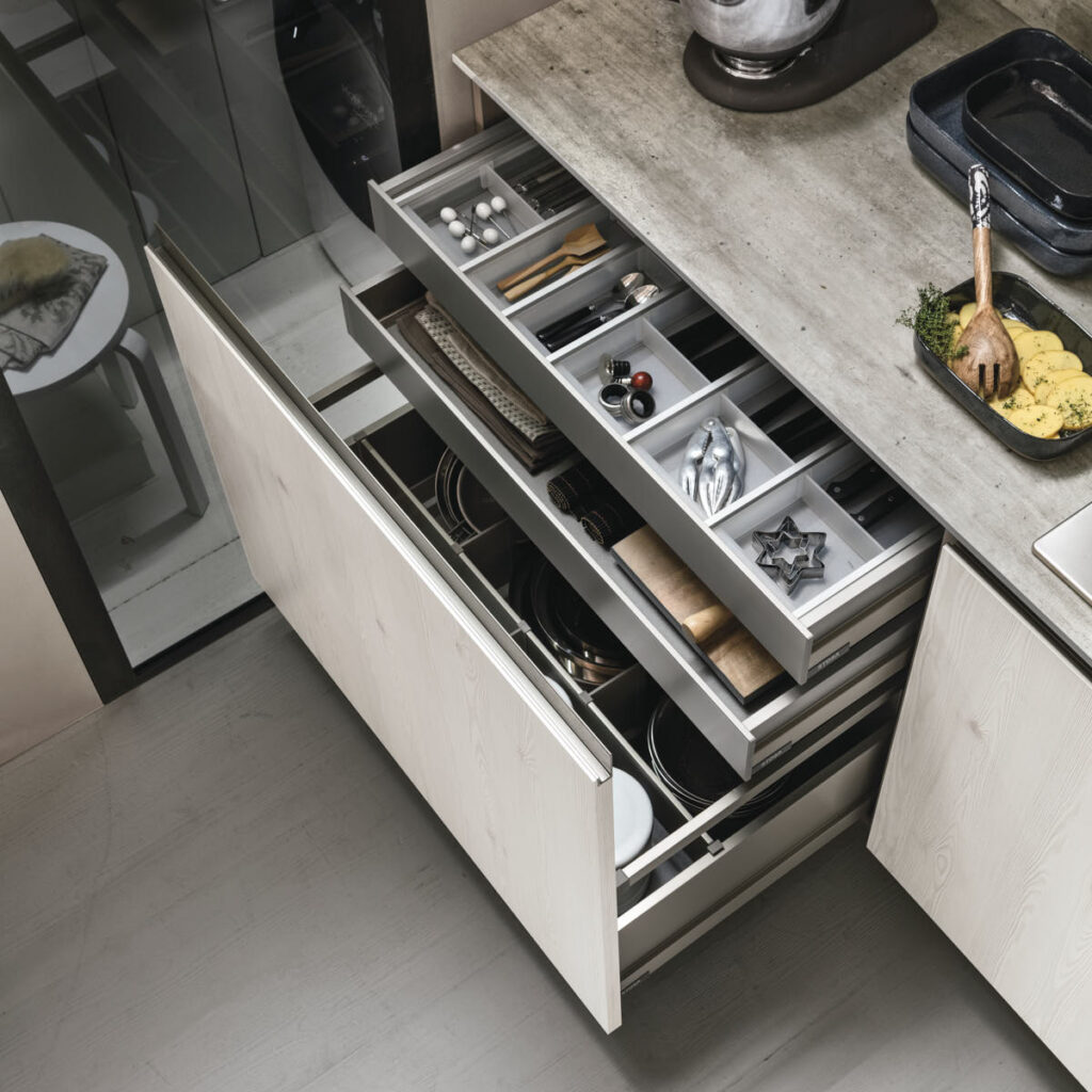 Penisola cucina Infinity Stosa effetto cemento Roma